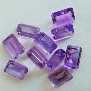 Faceted Amethyst - 7 x 5mm rectangle