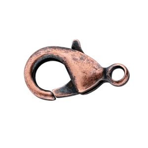 Brass Antique Copper-Finish Lobster Clasp with Closed Ring