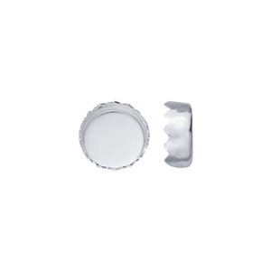 Fine Silver - Round Serrated Edge Bezel Cup