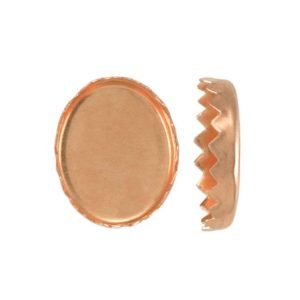 Copper 10 x 8mm Oval Serrated-Edge Bezel Cup