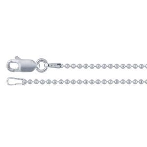 Sterling Silver 1.5mm Diamond-Cut Bead Chain 24"