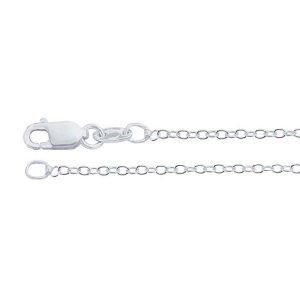 Sterling Silver 1.3mm Oval Cable Chain 20"