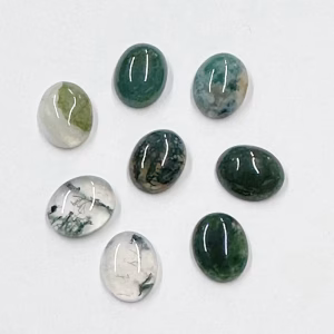 Moss Agate Cabochon, Oval 10x8MM